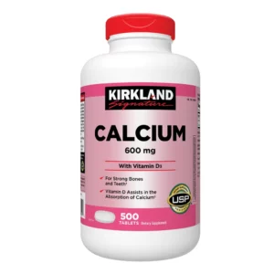 Kirkland Signature Calcio 600 mg. con Vitamina D3, 500 Comprimidos importado de USA