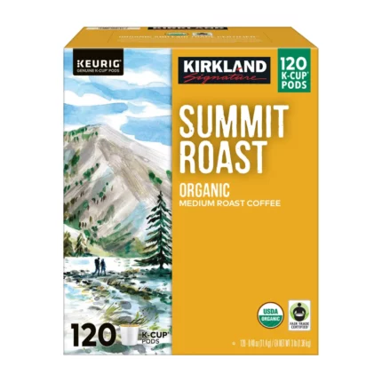 Kirkland Signature Coffee Organic Summit Roast K-Cup Pod, 120 unidades | importado de USA
