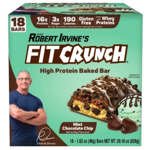 FITCRUNCH Protein Bars, 16g Protein, Mint Chocolate Chip, 1.62 oz, 18-count importado de USA