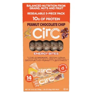 Picaduras de Circ Energy, chispas de chocolate con maní, 1,76 oz, 14 unidades importado de USA