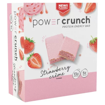 Power Crunch Protein Energy Bar, crema de fresa, 1,4 oz, 12 unidades | importado de USA