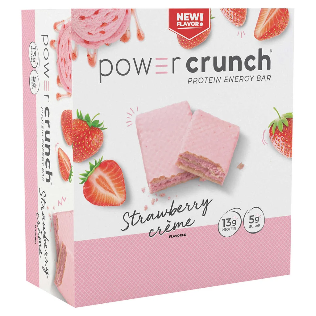Power Crunch Protein Energy Bar, crema de fresa, 1,4 oz, 12 unidades | importado de USA