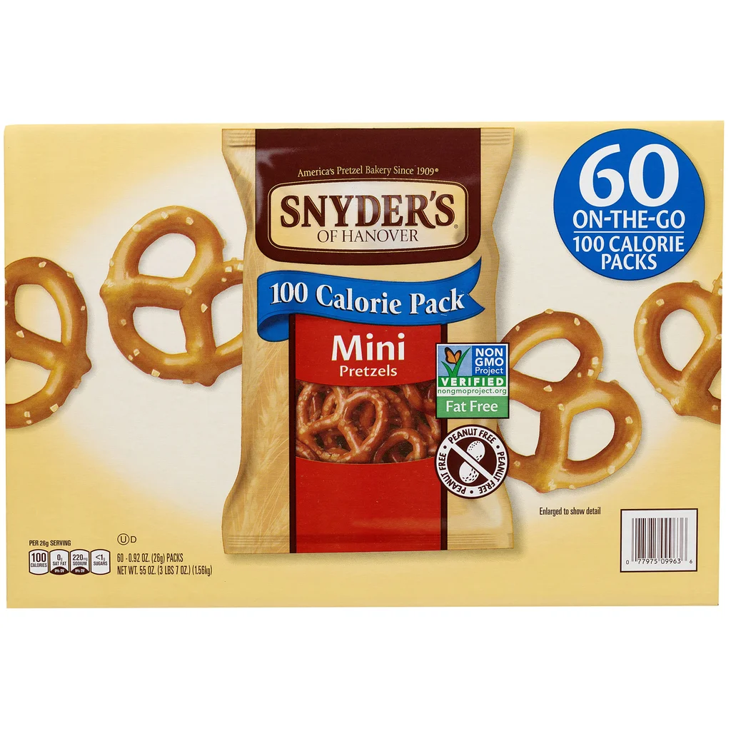 Snyder's of Hanover Mini Pretzels, 0,9 oz, 60 unidades | importado de USA